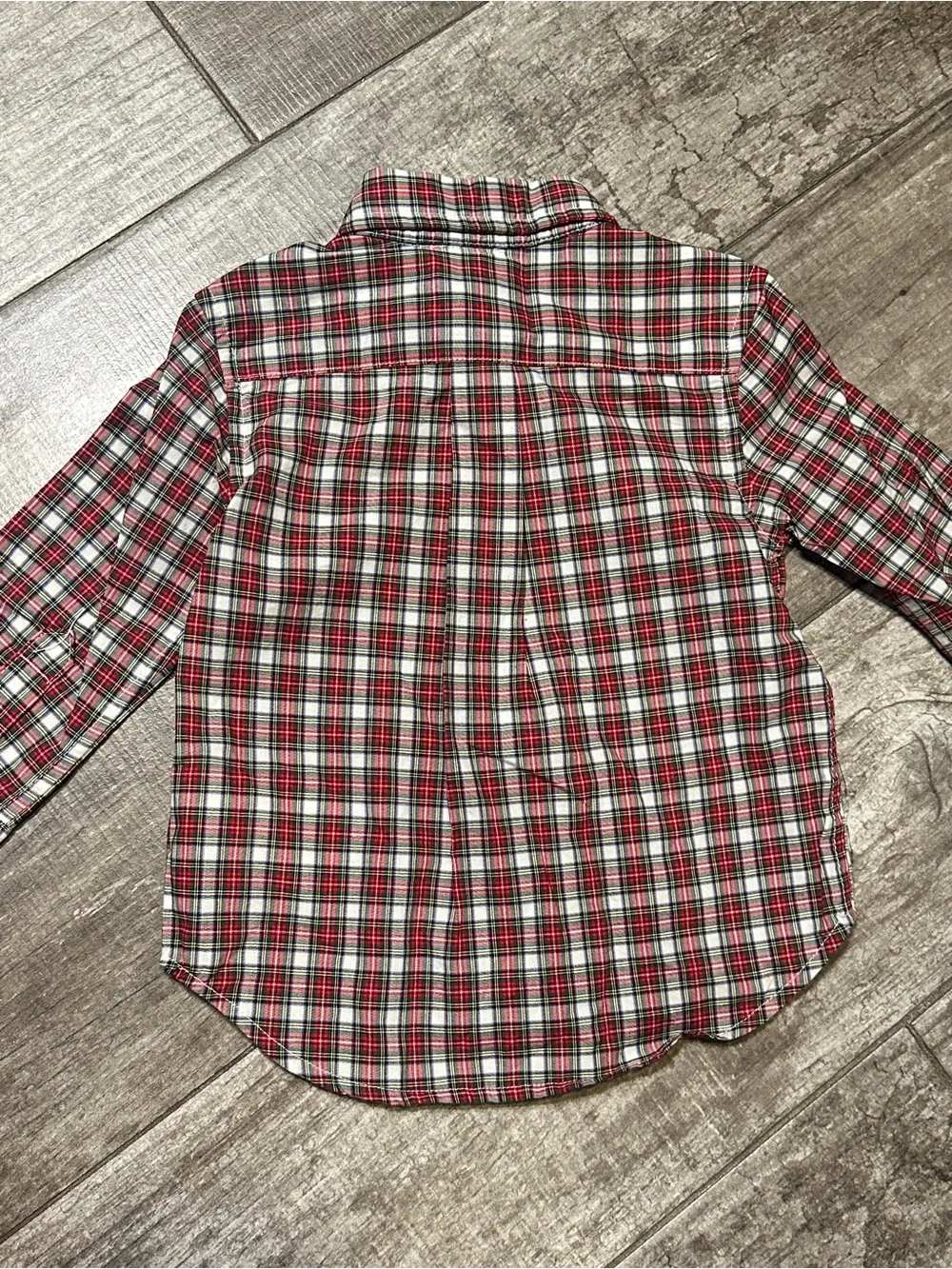 Ralph Lauren Red and White Plaid Button-Down Shirt for Kids